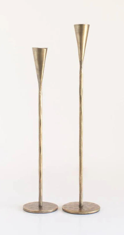 Phoenix Hand Forged Iron Candle Stands : Set of 2 : Gold Creative Women