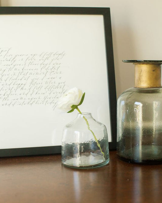 Clear handblown glass bud vase Creative Women