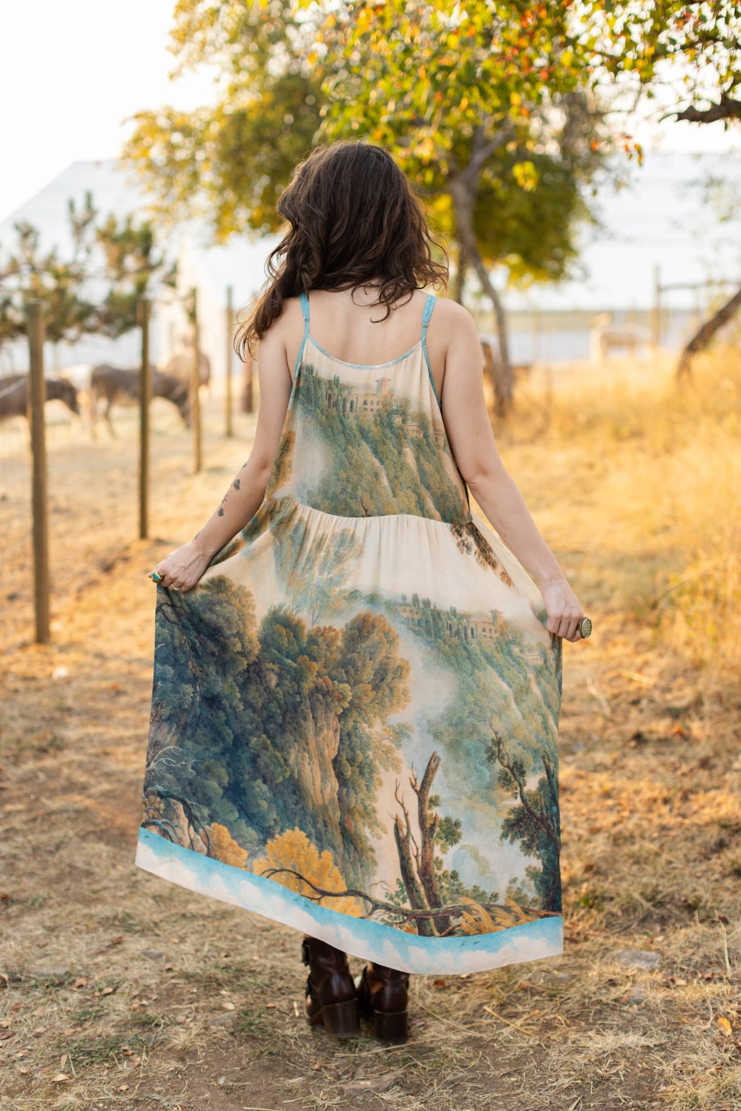 Awakening Bohéme Long Maxi Slip Dress w/ Landscape Market of Stars (Worldwide)