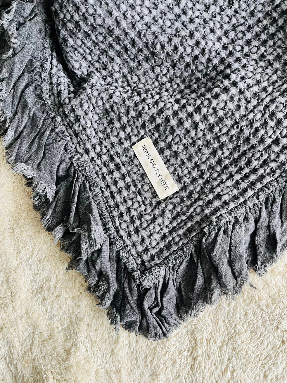 Organic Cotton Rustic Waffle Throw Blanket - Rust Mama and Tochter