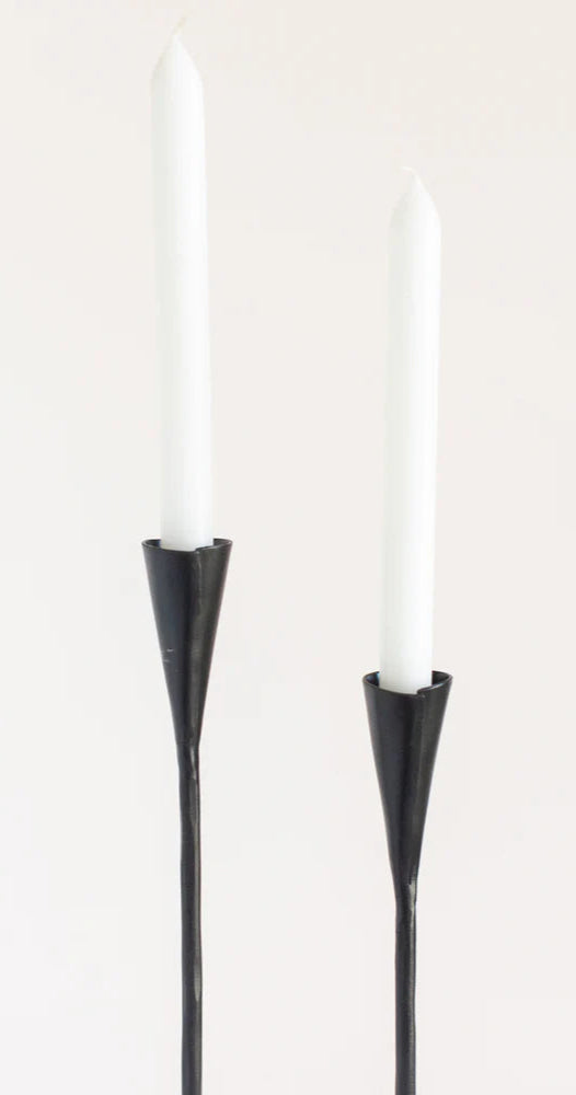 Phoenix Hand Forged Iron Candle Stands : Set of 2 : Black Creative Women