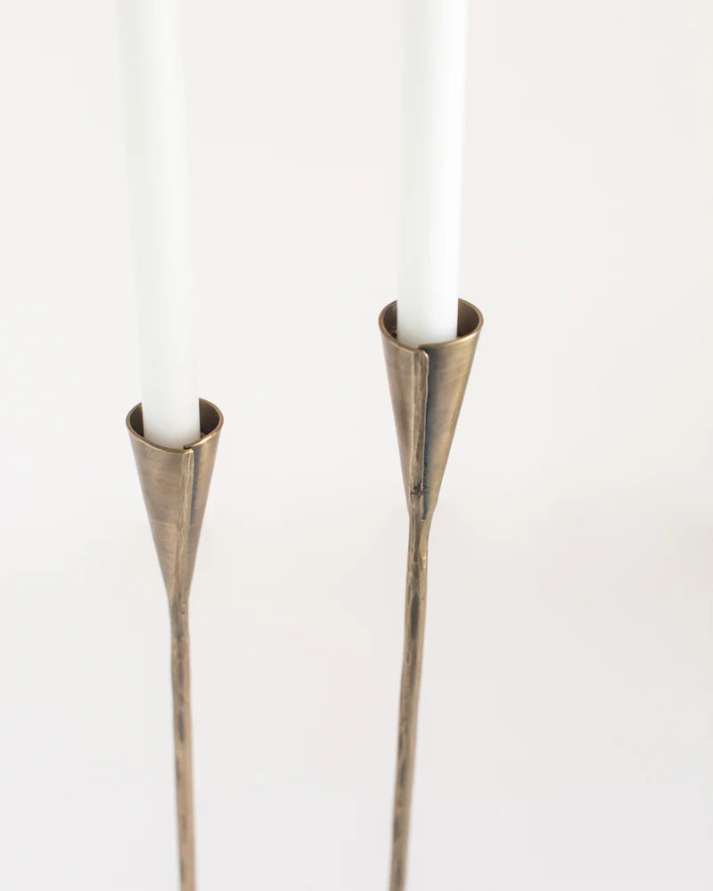 Phoenix Hand Forged Iron Candle Stands : Set of 2 : Gold Creative Women