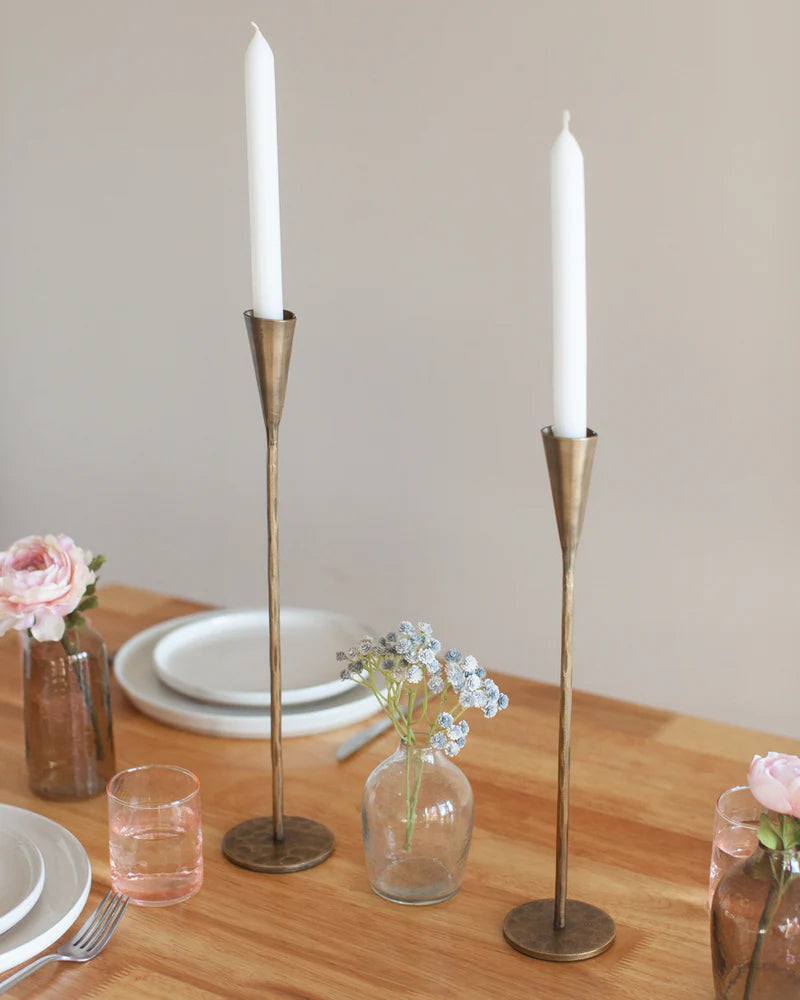Phoenix Hand Forged Iron Candle Stands : Set of 2 : Gold Creative Women
