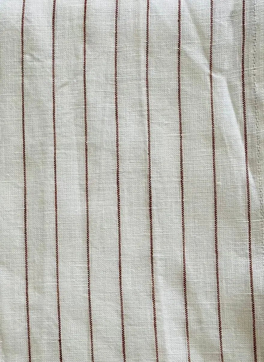 Pure French Linen Tea Towel - Toffee Pinstripes Mama and Tochter