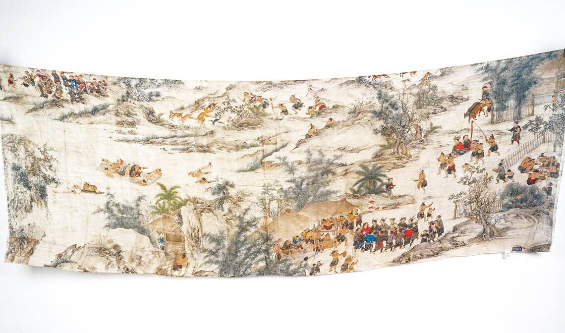 Silk Modal Scarf luxurious fabric blend - Beige/Grey landscape Linen Connections