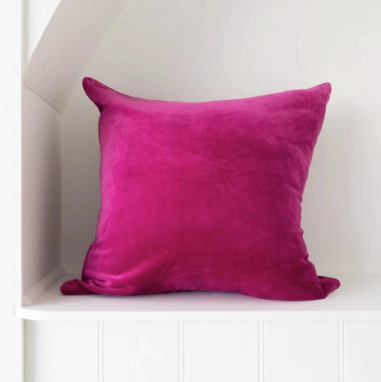 Luxury Velvet and Cotton Cushion Cover - Burgundy Linen Connections