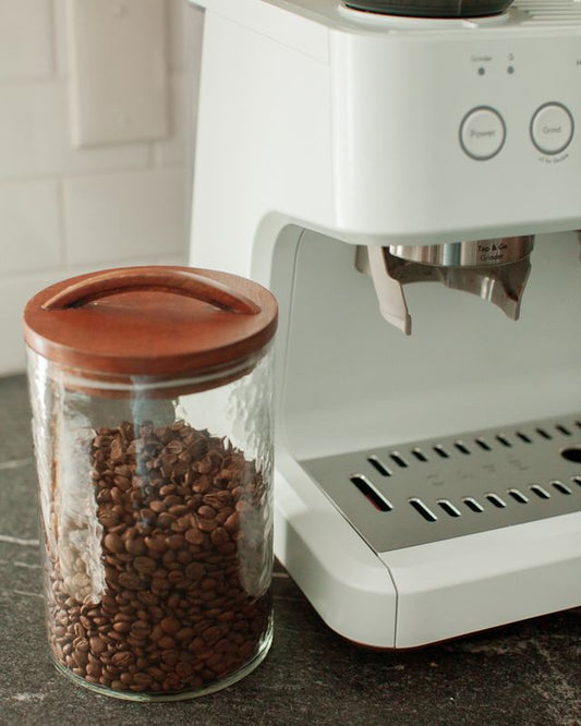 Clear Handblown Hammered Glass Canisters with Wood lid : Large Creative Women