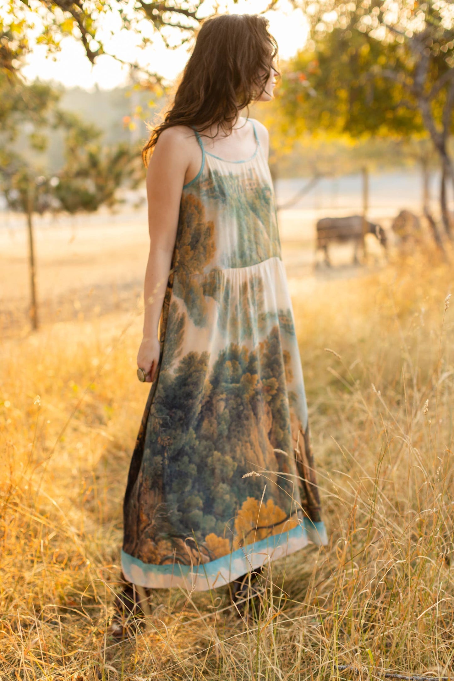 Awakening Bohéme Long Maxi Slip Dress w/ Landscape Market of Stars (Worldwide)