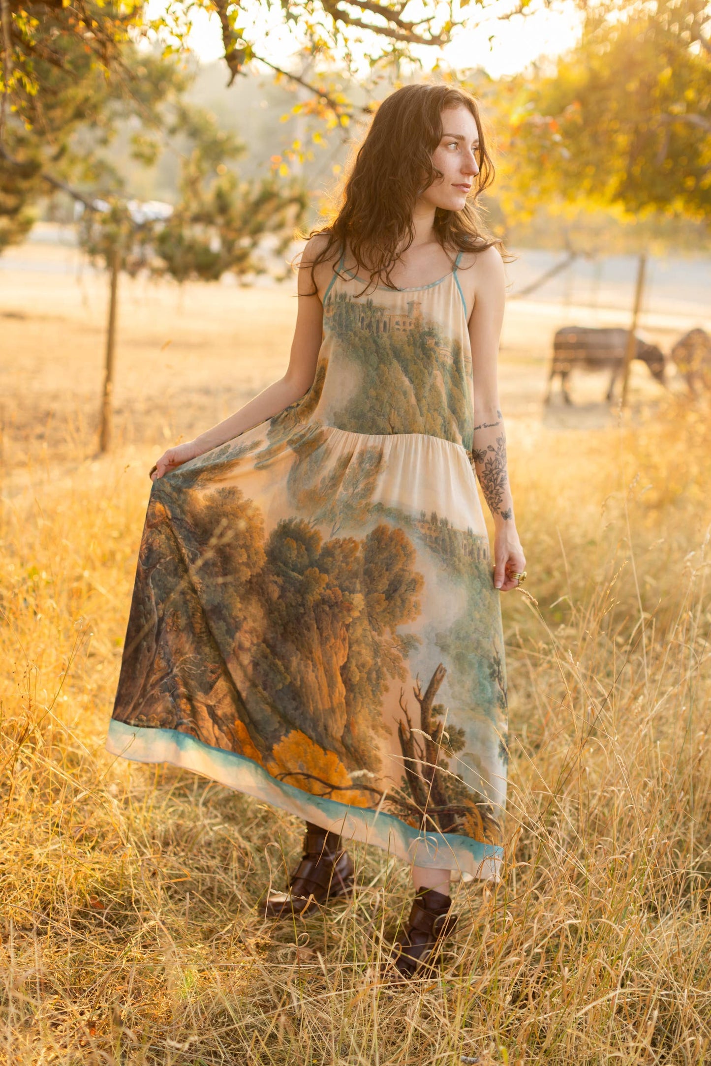 Awakening Bohéme Long Maxi Slip Dress w/ Landscape Market of Stars (Worldwide)