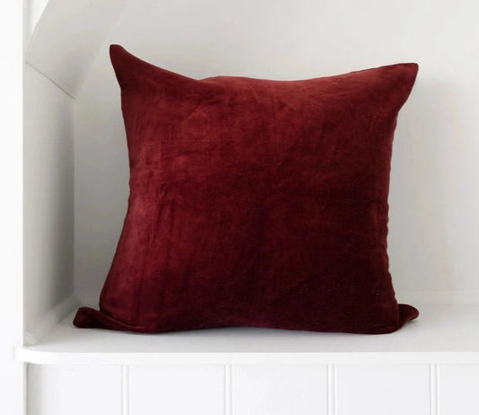 Luxury Velvet & Cotton Cushion Cover - Bold Pink Linen Connections