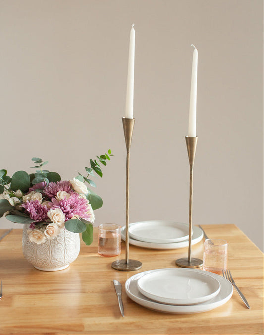Phoenix Hand Forged Iron Candle Stands : Set of 2 : Gold Creative Women