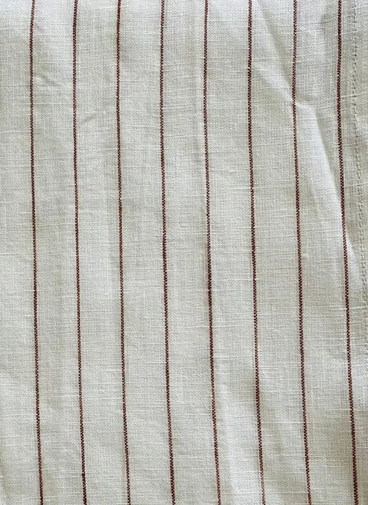 Pure French Linen Tea Towel - Toffee Pinstripes Mama and Tochter