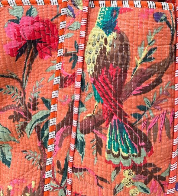 Bird Print Quilted Cotton Bag Girls Bag Market Shopping Bags Bhawana Handicrafts