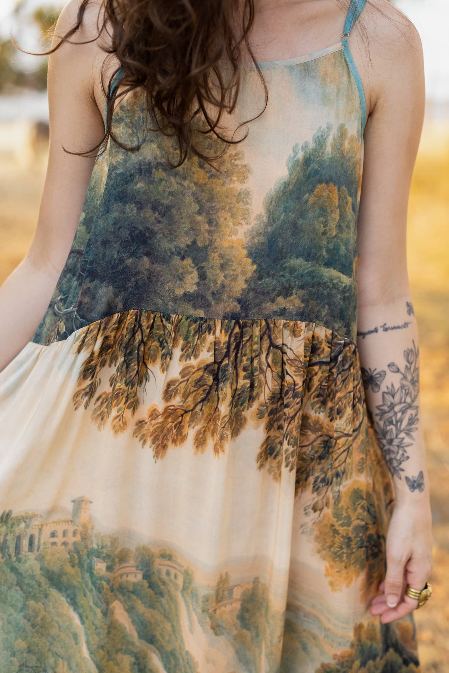 Awakening Bohéme Long Maxi Slip Dress w/ Landscape Market of Stars (Worldwide)