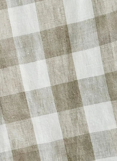 Pure French Linen Tea Towel - Natural Gingham Check Mama and Tochter