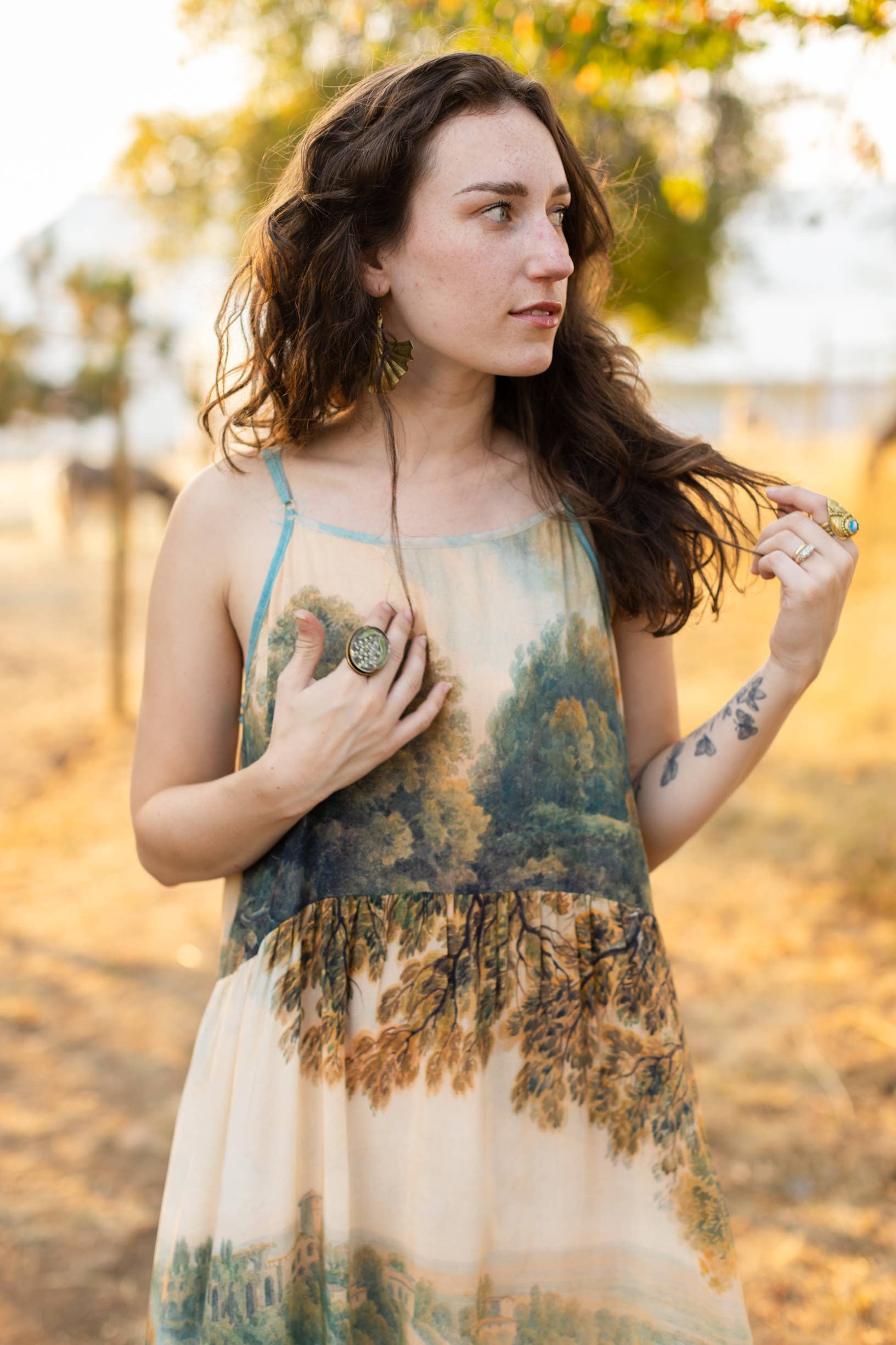 Awakening Bohéme Long Maxi Slip Dress w/ Landscape Market of Stars (Worldwide)