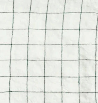 Stone washed 100 % Linen Tea Towel White/Navy windowpane check Creative Women